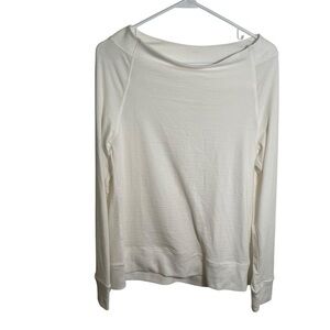 Apana Off Shoulder Sweatshirt White Textured M